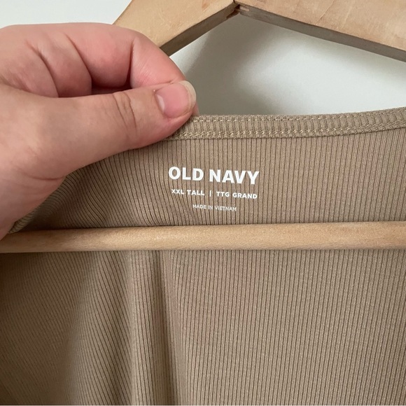 Old Navy Ribbed Square Neck T Shirt Toasted Almond Size XXL Tall NEW NWT - Picture 6 of 9